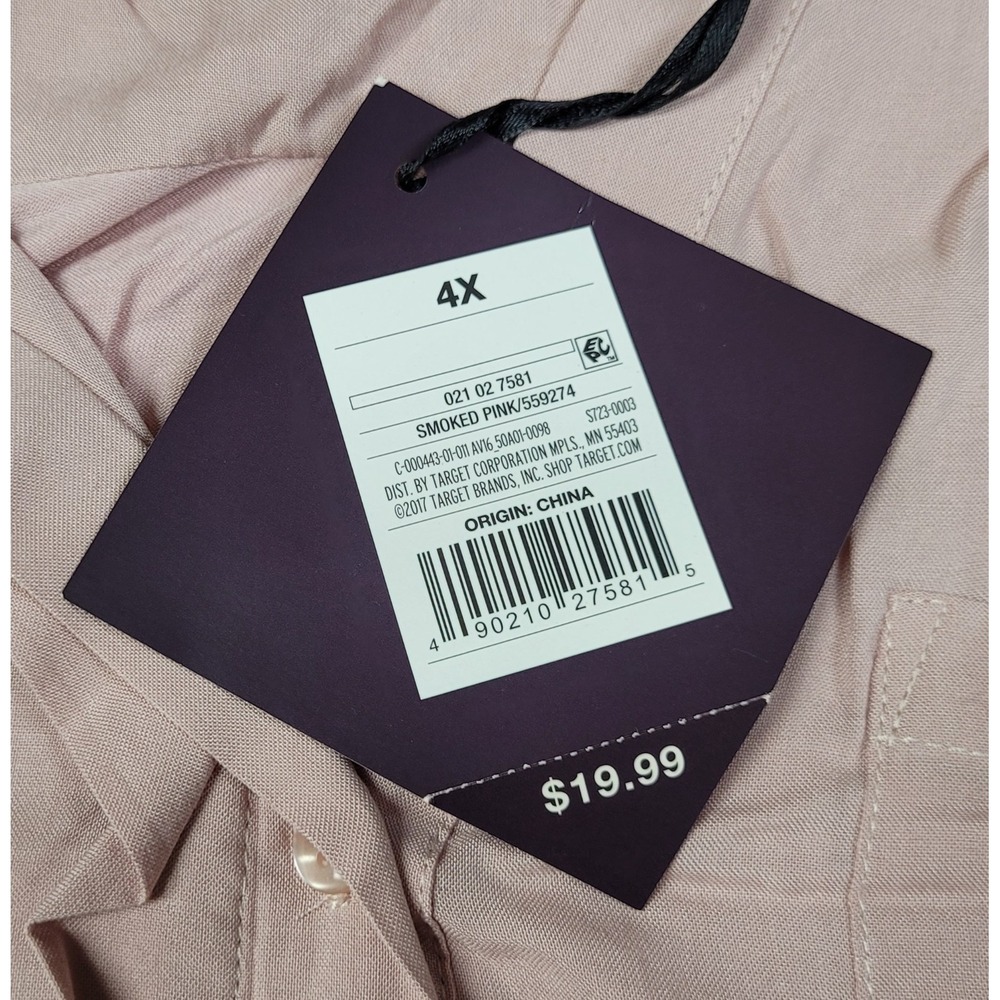 Ava & Viv Smoked Pink Sleeveless Button-down Top Blouse Women's Plus Size 4X NWT - Picture 5 of 8